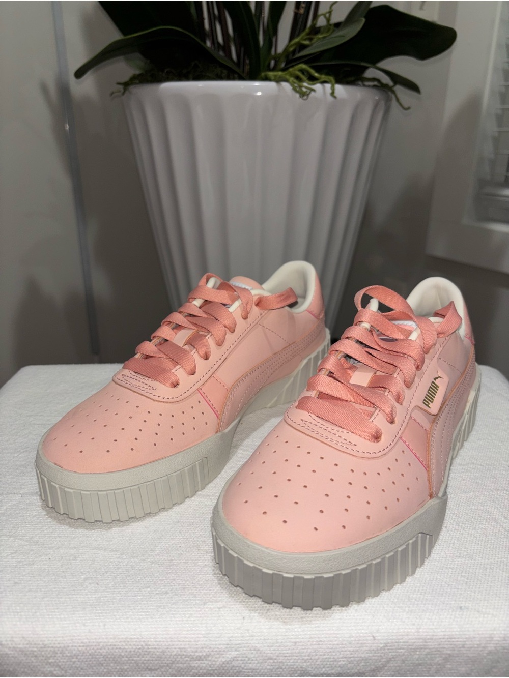 PUMA Cali Exotic Bridal Pink Platform Sneakers Women’s Size 6.5